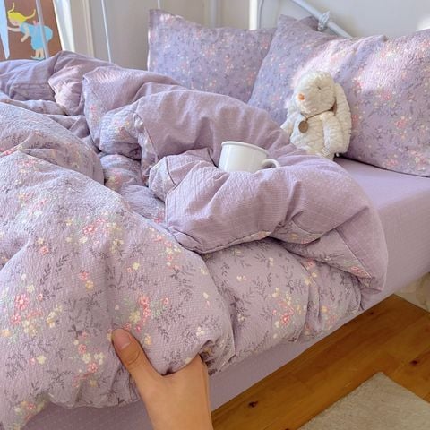 4Pcs PreCloud Linen | Set Đũi Xu Kem Style trẻ trung hiện đại | ID 4PCSPRECLOUD70