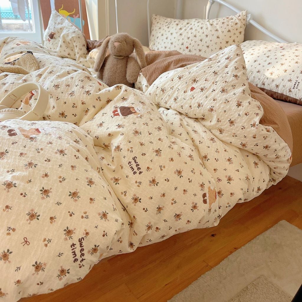 4Pcs PreCloud Linen | Set Đũi Xu Kem Style trẻ trung hiện đại | ID 4PCSPRECLOUD71