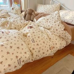 4Pcs PreCloud Linen | Set Đũi Xu Kem Style trẻ trung hiện đại | ID 4PCSPRECLOUD71