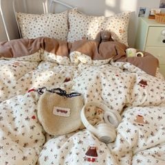 4Pcs PreCloud Linen | Set Đũi Xu Kem Style trẻ trung hiện đại | ID 4PCSPRECLOUD71