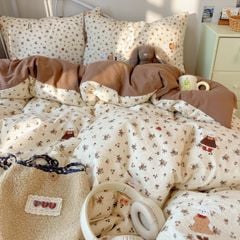 4Pcs PreCloud Linen | Set Đũi Xu Kem Style trẻ trung hiện đại | ID 4PCSPRECLOUD71