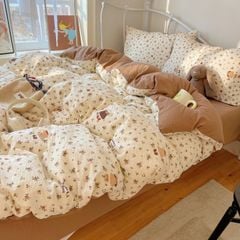 4Pcs PreCloud Linen | Set Đũi Xu Kem Style trẻ trung hiện đại | ID 4PCSPRECLOUD71