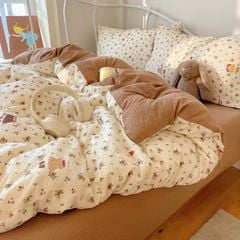 4Pcs PreCloud Linen | Set Đũi Xu Kem Style trẻ trung hiện đại | ID 4PCSPRECLOUD71