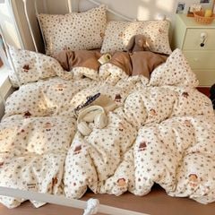 4Pcs PreCloud Linen | Set Đũi Xu Kem Style trẻ trung hiện đại | ID 4PCSPRECLOUD71