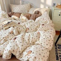 4Pcs PreCloud Linen | Set Đũi Xu Kem Style trẻ trung hiện đại | ID 4PCSPRECLOUD71