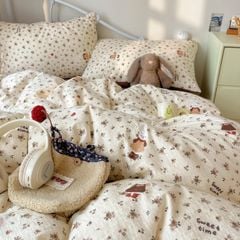 4Pcs PreCloud Linen | Set Đũi Xu Kem Style trẻ trung hiện đại | ID 4PCSPRECLOUD71