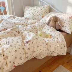 4Pcs PreCloud Linen | Set Đũi Xu Kem Style trẻ trung hiện đại | ID 4PCSPRECLOUD71