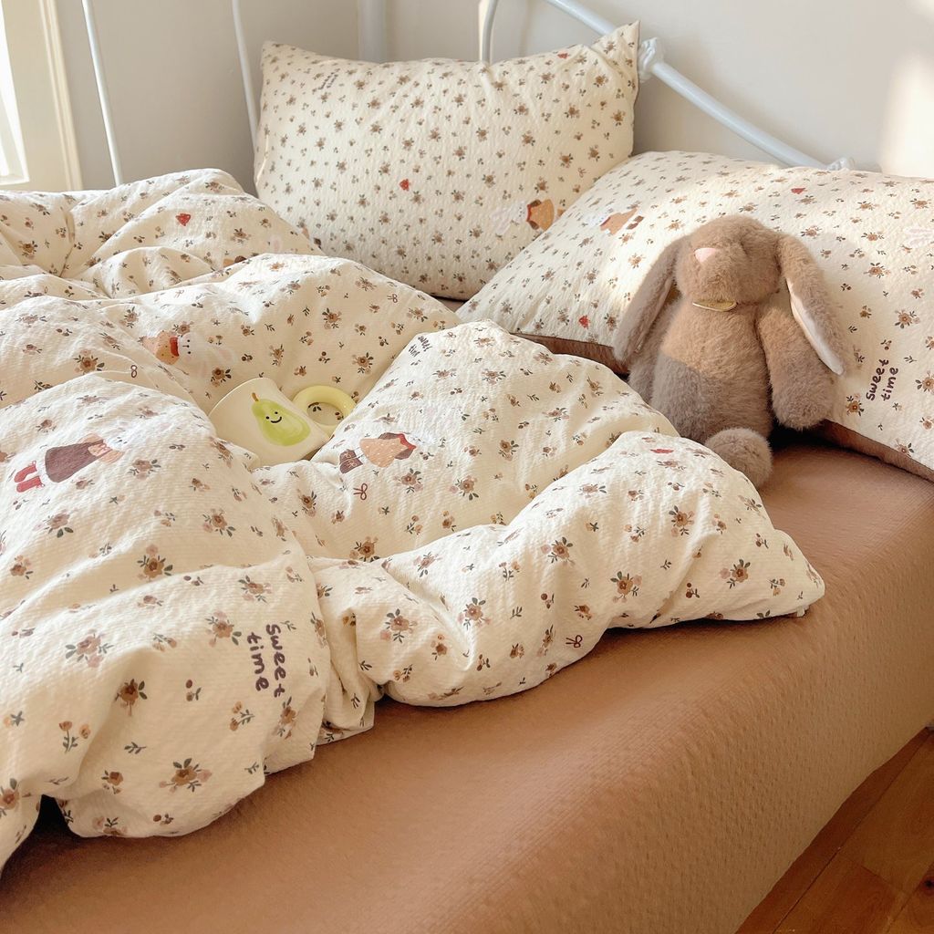 4Pcs PreCloud Linen | Set Đũi Xu Kem Style trẻ trung hiện đại | ID 4PCSPRECLOUD71