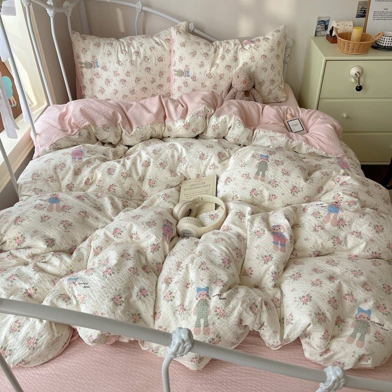 4Pcs PreCloud Linen | Set Đũi Xu Kem Style trẻ trung hiện đại | ID 4PCSPRECLOUD72
