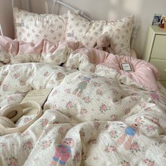 4Pcs PreCloud Linen | Set Đũi Xu Kem Style trẻ trung hiện đại | ID 4PCSPRECLOUD72