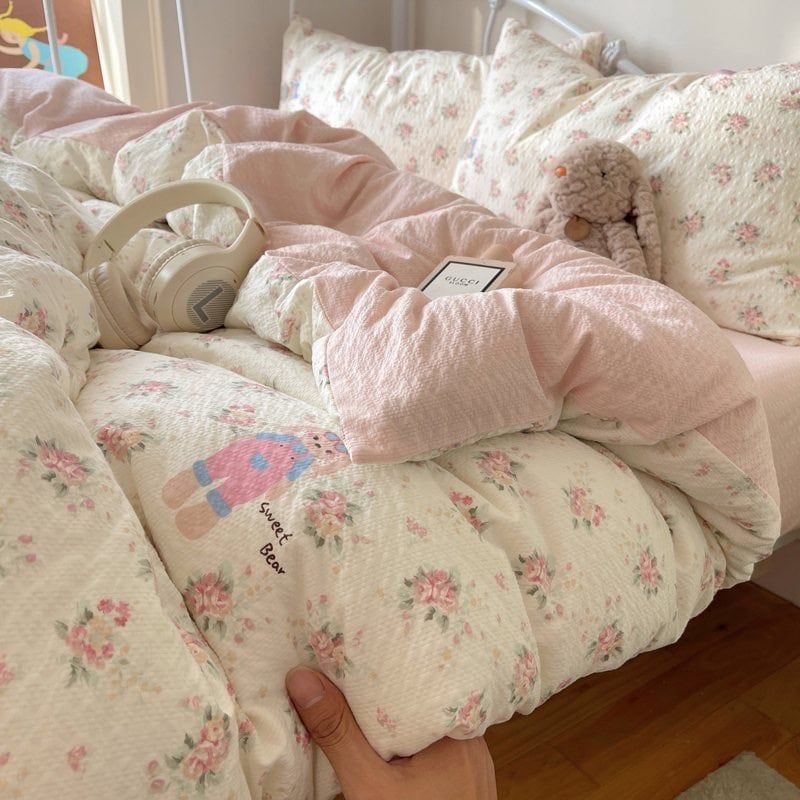 4Pcs PreCloud Linen | Set Đũi Xu Kem Style trẻ trung hiện đại | ID 4PCSPRECLOUD72