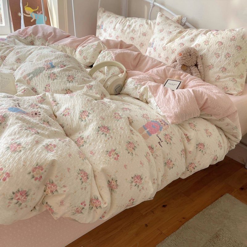 4Pcs PreCloud Linen | Set Đũi Xu Kem Style trẻ trung hiện đại | ID 4PCSPRECLOUD72