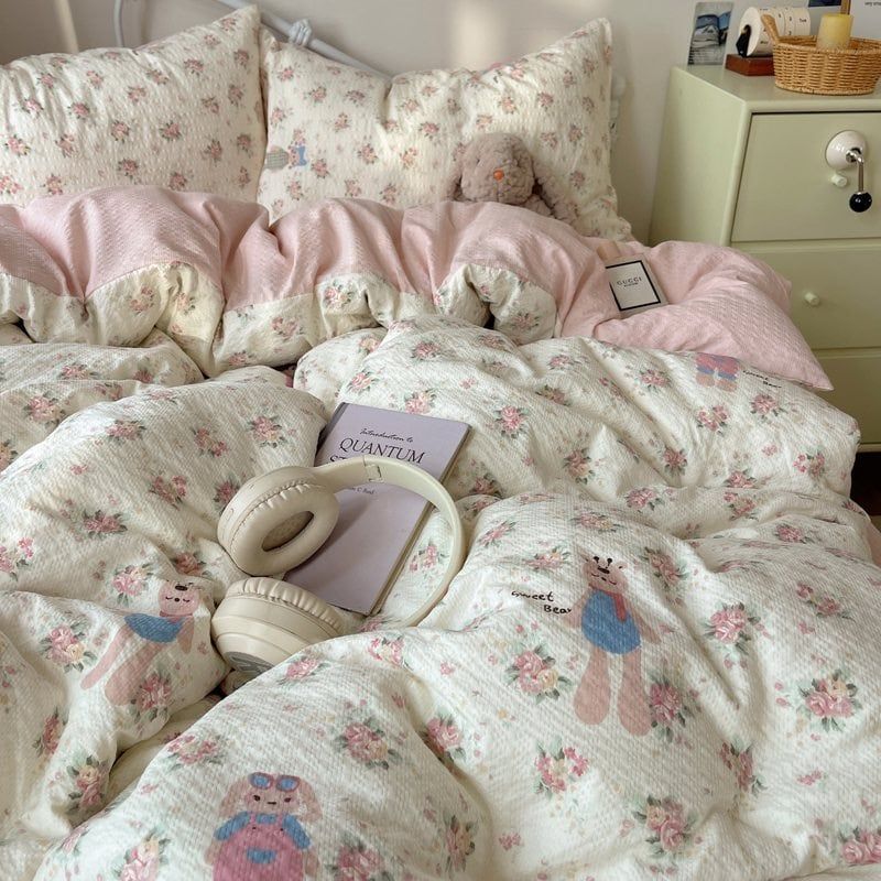 4Pcs PreCloud Linen | Set Đũi Xu Kem Style trẻ trung hiện đại | ID 4PCSPRECLOUD72
