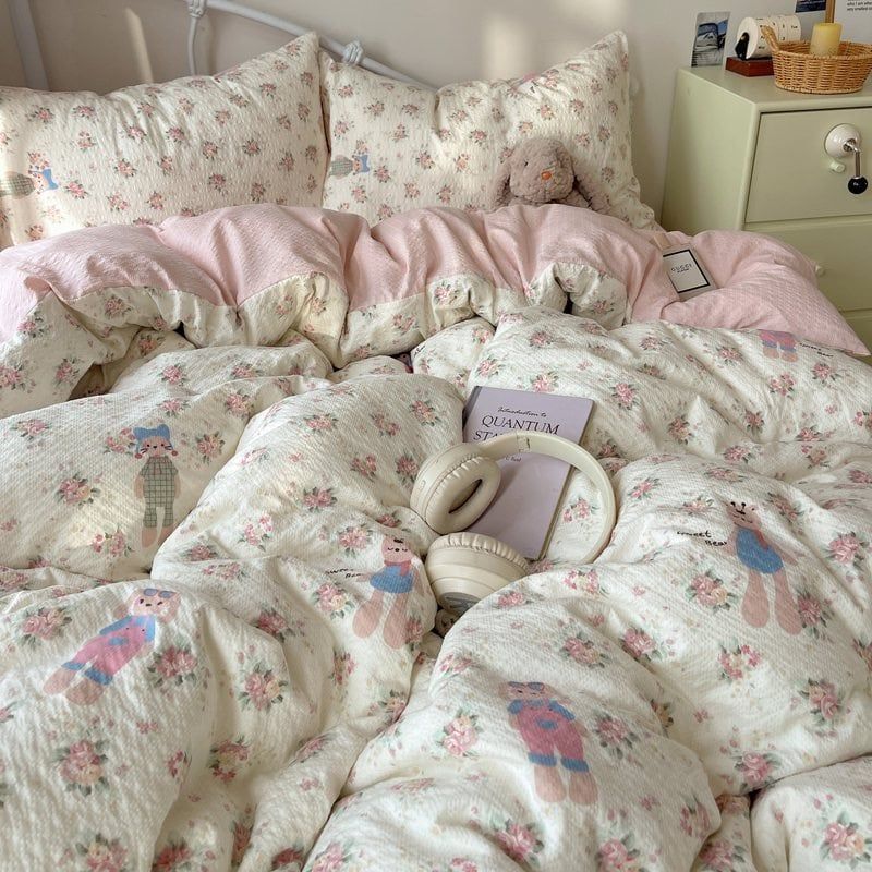 4Pcs PreCloud Linen | Set Đũi Xu Kem Style trẻ trung hiện đại | ID 4PCSPRECLOUD72