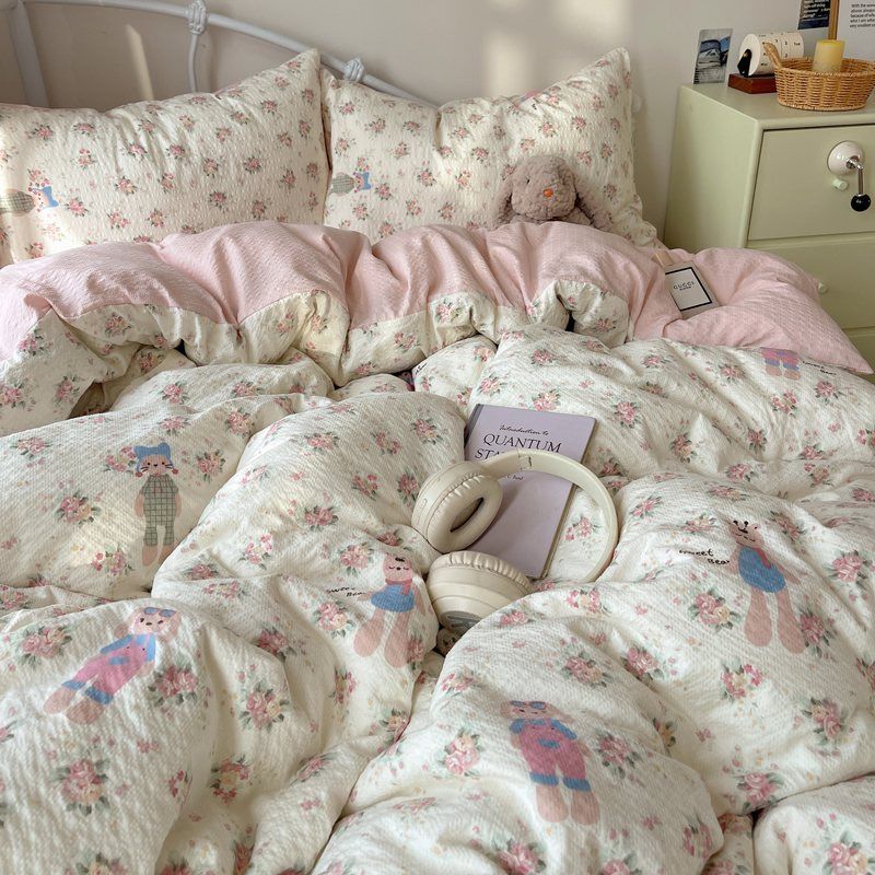 4Pcs PreCloud Linen | Set Đũi Xu Kem Style trẻ trung hiện đại | ID 4PCSPRECLOUD72