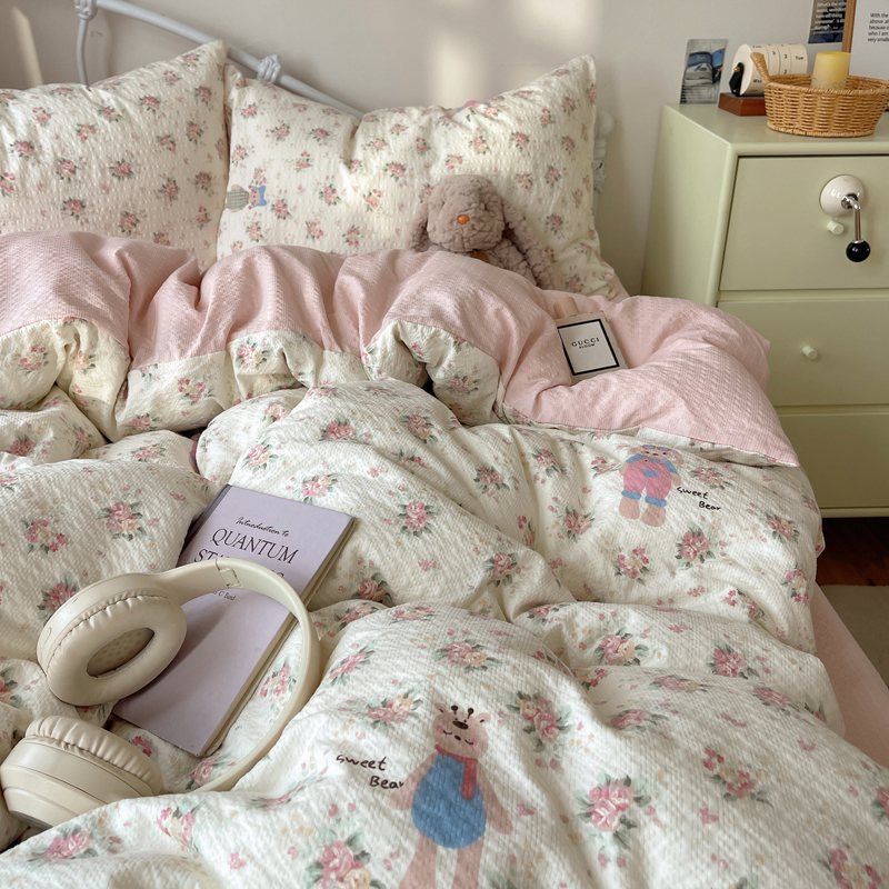 4Pcs PreCloud Linen | Set Đũi Xu Kem Style trẻ trung hiện đại | ID 4PCSPRECLOUD72
