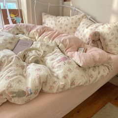 4Pcs PreCloud Linen | Set Đũi Xu Kem Style trẻ trung hiện đại | ID 4PCSPRECLOUD72