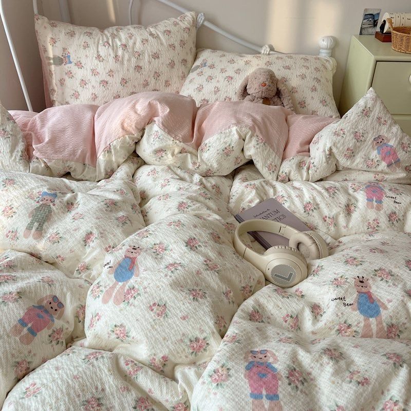 4Pcs PreCloud Linen | Set Đũi Xu Kem Style trẻ trung hiện đại | ID 4PCSPRECLOUD72