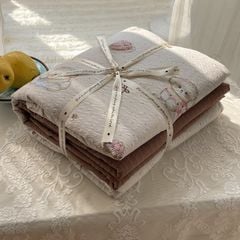 4Pcs PreCloud Linen | Set Đũi Xu Kem Style trẻ trung hiện đại | ID 4PCSPRECLOUD73