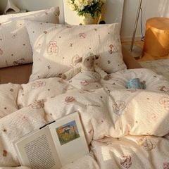 4Pcs PreCloud Linen | Set Đũi Xu Kem Style trẻ trung hiện đại | ID 4PCSPRECLOUD73