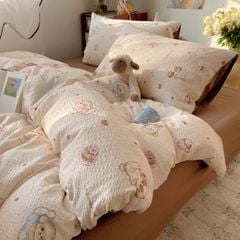 4Pcs PreCloud Linen | Set Đũi Xu Kem Style trẻ trung hiện đại | ID 4PCSPRECLOUD73