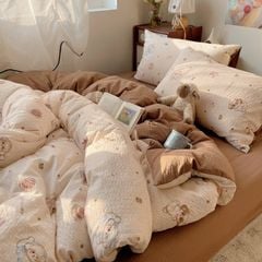 4Pcs PreCloud Linen | Set Đũi Xu Kem Style trẻ trung hiện đại | ID 4PCSPRECLOUD73