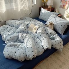 4Pcs PreCloud Linen | Set Đũi Xu Kem Style trẻ trung hiện đại | ID 4PCSPRECLOUD74