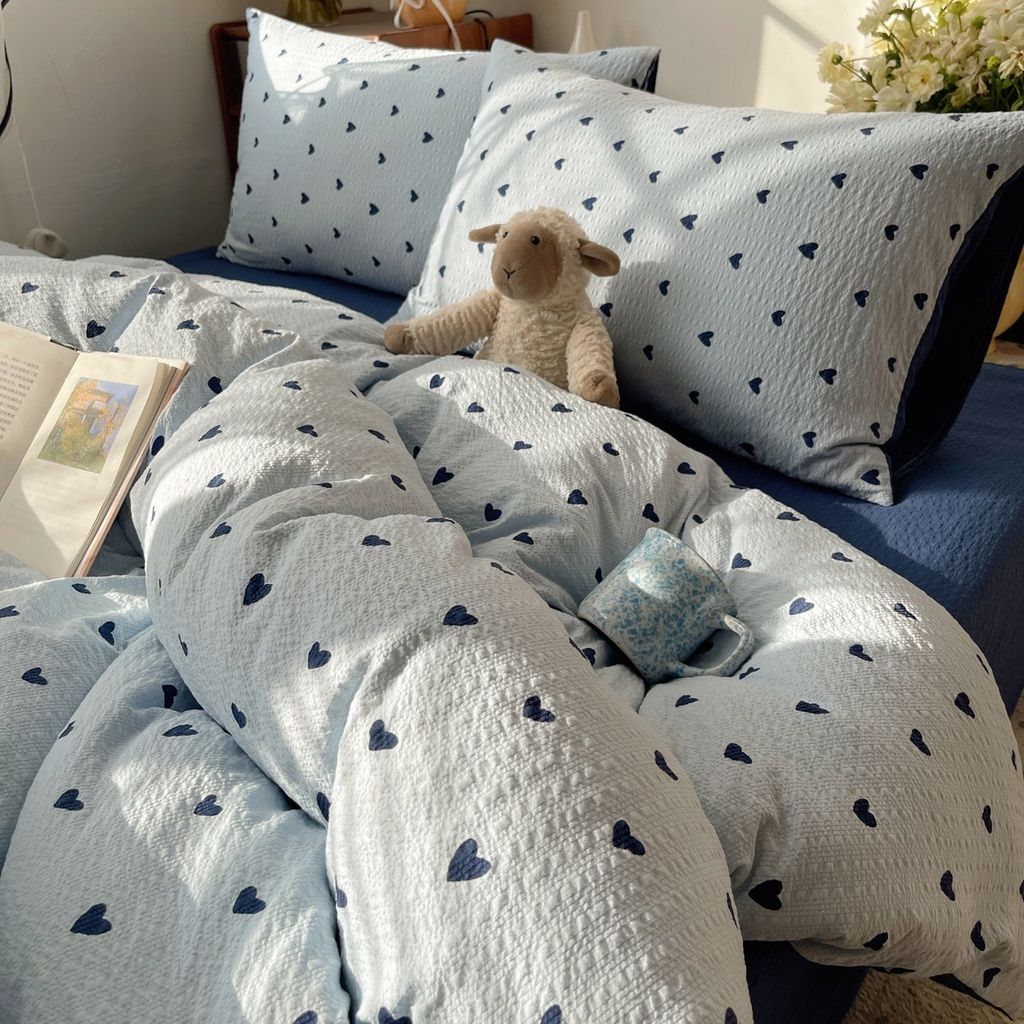 4Pcs PreCloud Linen | Set Đũi Xu Kem Style trẻ trung hiện đại | ID 4PCSPRECLOUD74