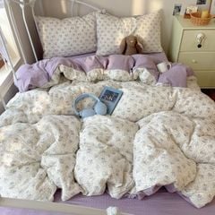 4Pcs PreCloud Linen | Set Đũi Xu Kem Style trẻ trung hiện đại | ID 4PCSPRECLOUD77