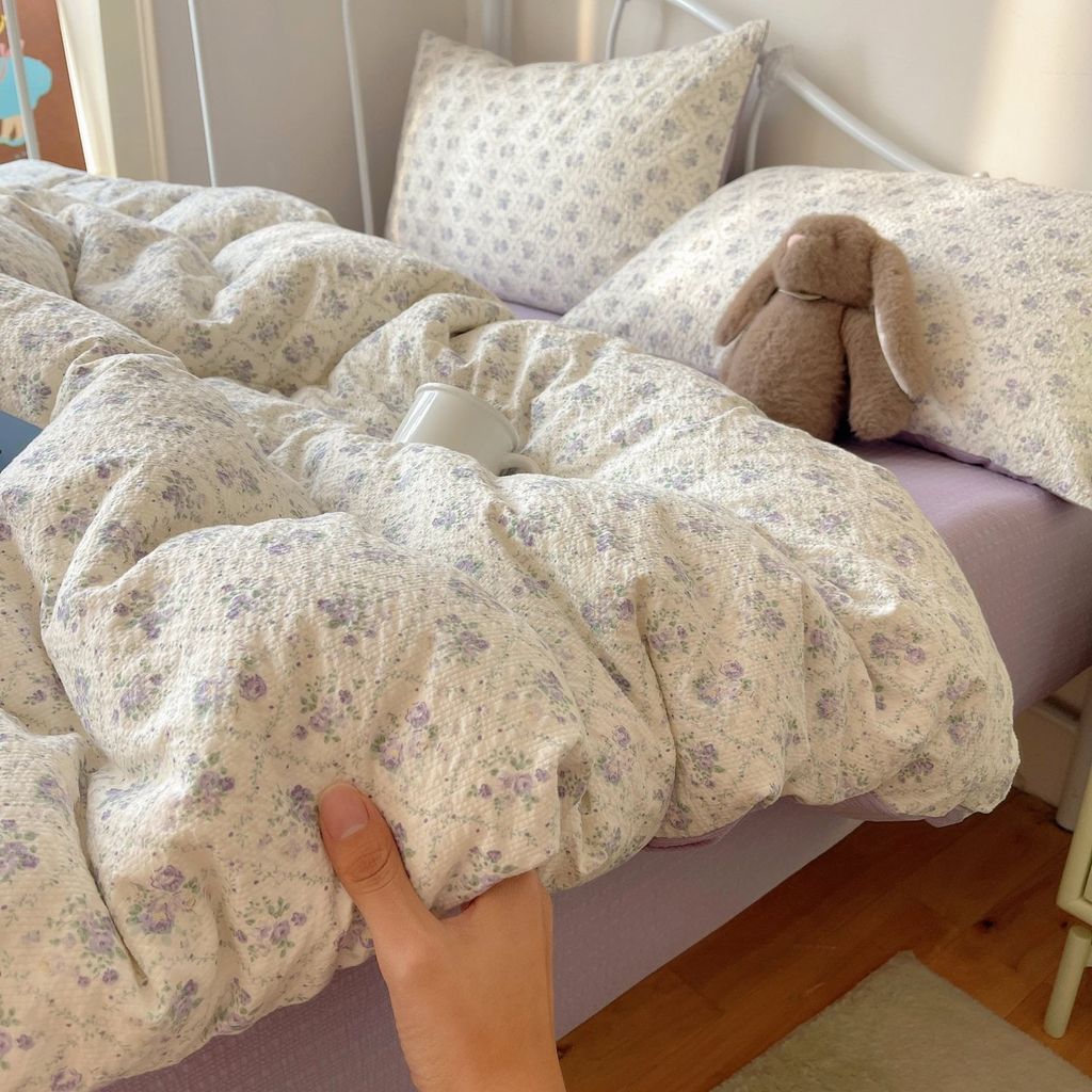 4Pcs PreCloud Linen | Set Đũi Xu Kem Style trẻ trung hiện đại | ID 4PCSPRECLOUD77