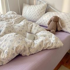 4Pcs PreCloud Linen | Set Đũi Xu Kem Style trẻ trung hiện đại | ID 4PCSPRECLOUD77