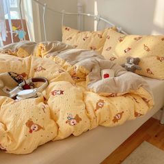 4Pcs PreCloud Linen | Set Đũi Xu Kem Style trẻ trung hiện đại | ID 4PCSPRECLOUD78