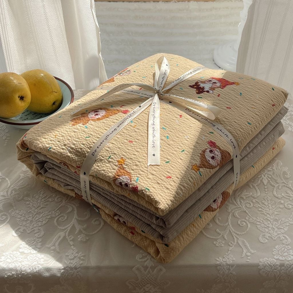 4Pcs PreCloud Linen | Set Đũi Xu Kem Style trẻ trung hiện đại | ID 4PCSPRECLOUD78