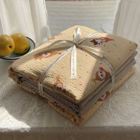 4Pcs PreCloud Linen | Set Đũi Xu Kem Style trẻ trung hiện đại | ID 4PCSPRECLOUD78