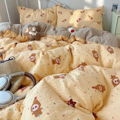 4Pcs PreCloud Linen | Set Đũi Xu Kem Style trẻ trung hiện đại | ID 4PCSPRECLOUD78