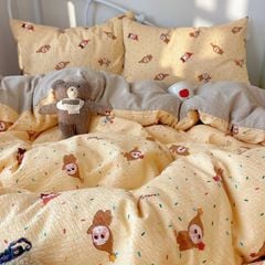 4Pcs PreCloud Linen | Set Đũi Xu Kem Style trẻ trung hiện đại | ID 4PCSPRECLOUD78