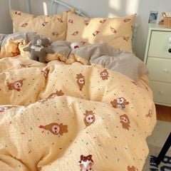 4Pcs PreCloud Linen | Set Đũi Xu Kem Style trẻ trung hiện đại | ID 4PCSPRECLOUD78