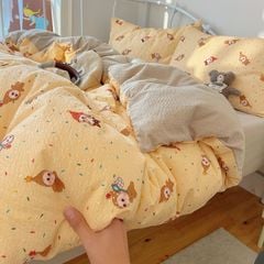 4Pcs PreCloud Linen | Set Đũi Xu Kem Style trẻ trung hiện đại | ID 4PCSPRECLOUD78