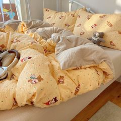 4Pcs PreCloud Linen | Set Đũi Xu Kem Style trẻ trung hiện đại | ID 4PCSPRECLOUD78