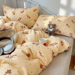 4Pcs PreCloud Linen | Set Đũi Xu Kem Style trẻ trung hiện đại | ID 4PCSPRECLOUD78
