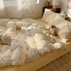 4Pcs PreCloud Linen | Set Đũi Xu Kem Style trẻ trung hiện đại | ID 4PCSPRECLOUD79