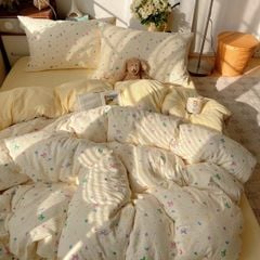 4Pcs PreCloud Linen | Set Đũi Xu Kem Style trẻ trung hiện đại | ID 4PCSPRECLOUD79