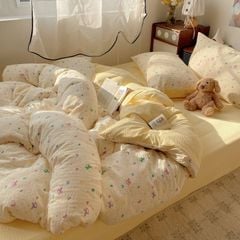 4Pcs PreCloud Linen | Set Đũi Xu Kem Style trẻ trung hiện đại | ID 4PCSPRECLOUD79