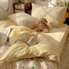 4Pcs PreCloud Linen | Set Đũi Xu Kem Style trẻ trung hiện đại | ID 4PCSPRECLOUD79