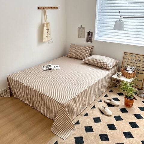 Set Ga Gối Đũi Nhật Japan Cotton Linen tấm trải freesize ( có thể lựa chọn may bọc chun theo tùy chọn ) - MS03