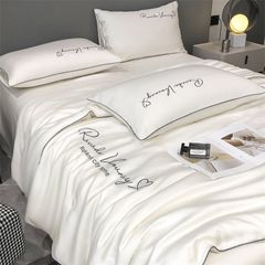 4Pcs Satin Babric | Romantic Love Standard Bedsets Summer Blanket | ID 4PCSROMANLOVE01