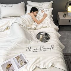 4Pcs Satin Babric | Romantic Love Standard Bedsets Summer Blanket | ID 4PCSROMANLOVE01