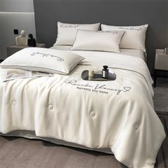 4Pcs Satin Babric | Romantic Love Standard Bedsets Summer Blanket | ID 4PCSROMANLOVE01
