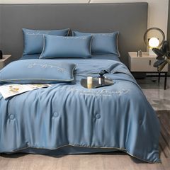 4Pcs Satin Babric | Romantic Love Standard Bedsets Summer Blanket | ID 4PCSROMANLOVE02