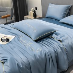 4Pcs Satin Babric | Romantic Love Standard Bedsets Summer Blanket | ID 4PCSROMANLOVE02